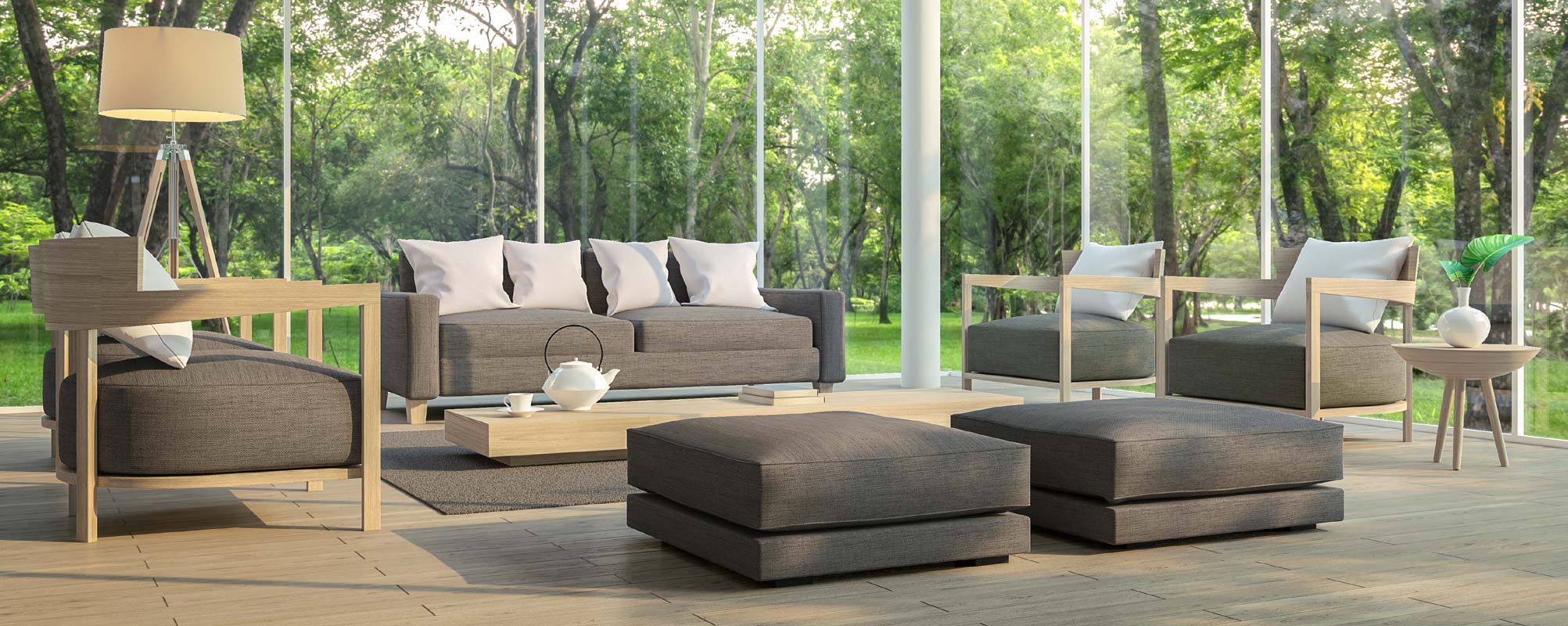 SunReal Lifestyle- Upholstered chairs in sunroom
