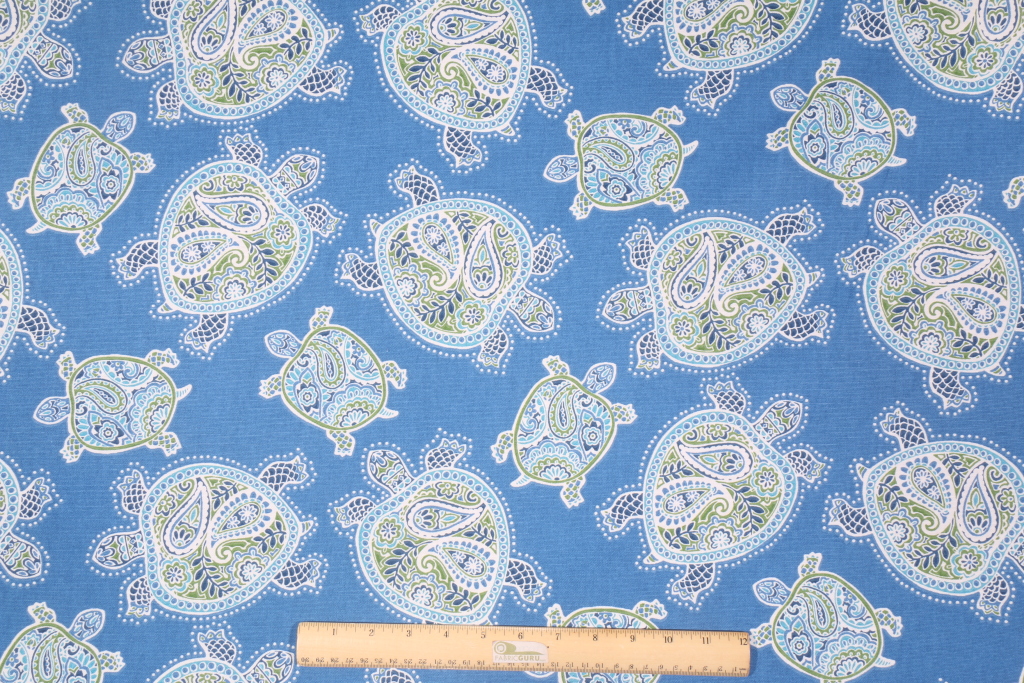 Tommy Bahama Tranquil Turtles Printed Cotton Drapery Fabric 8.95 per yard