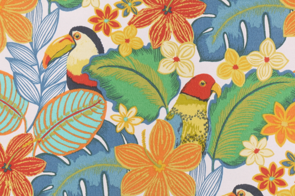 Mill Creek Beak In The Way Printed Poly Outdoor Fabric in Tropical