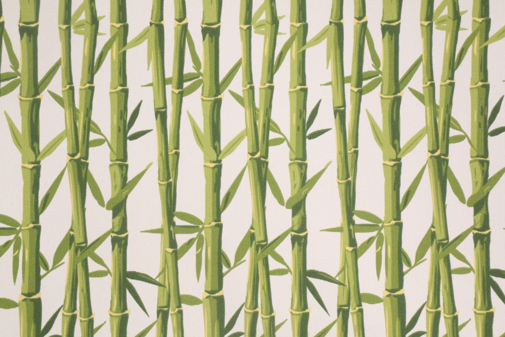 2.63 Yards Tempo Bamboo Printed Poly Outdoor Fabric in Cream