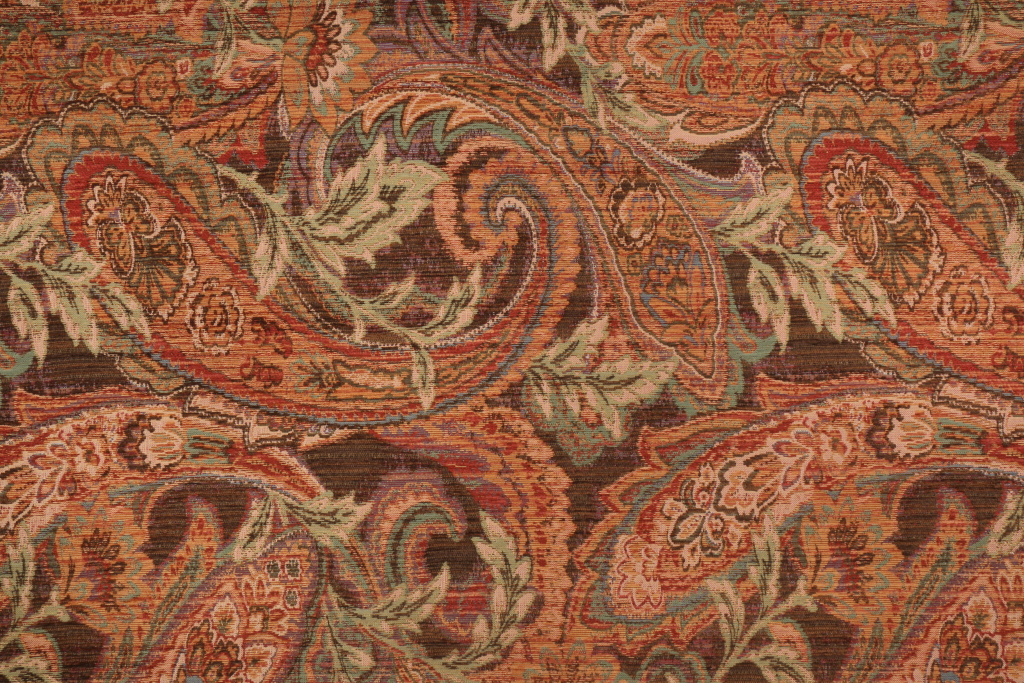 14.6 Yards Chenille Tapestry Upholstery Fabric in Spice