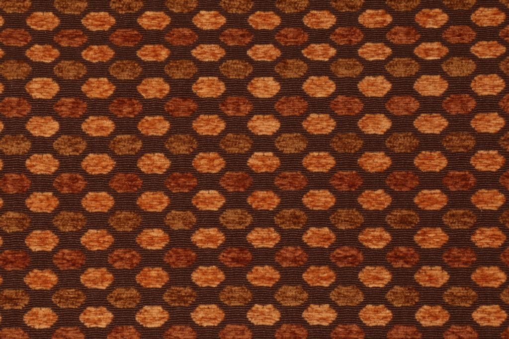 Chenille Dot Upholstery Fabric in Amber