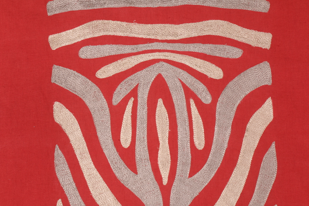 2 Yards Designer Kenya Stripe Embroidered Linen & Cotton Decorator