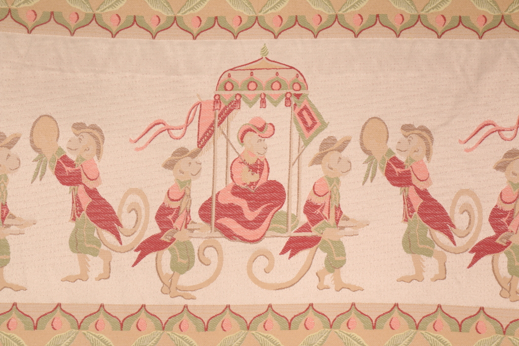 Monkey Promenade Italian Tapestry Upholstery Fabric