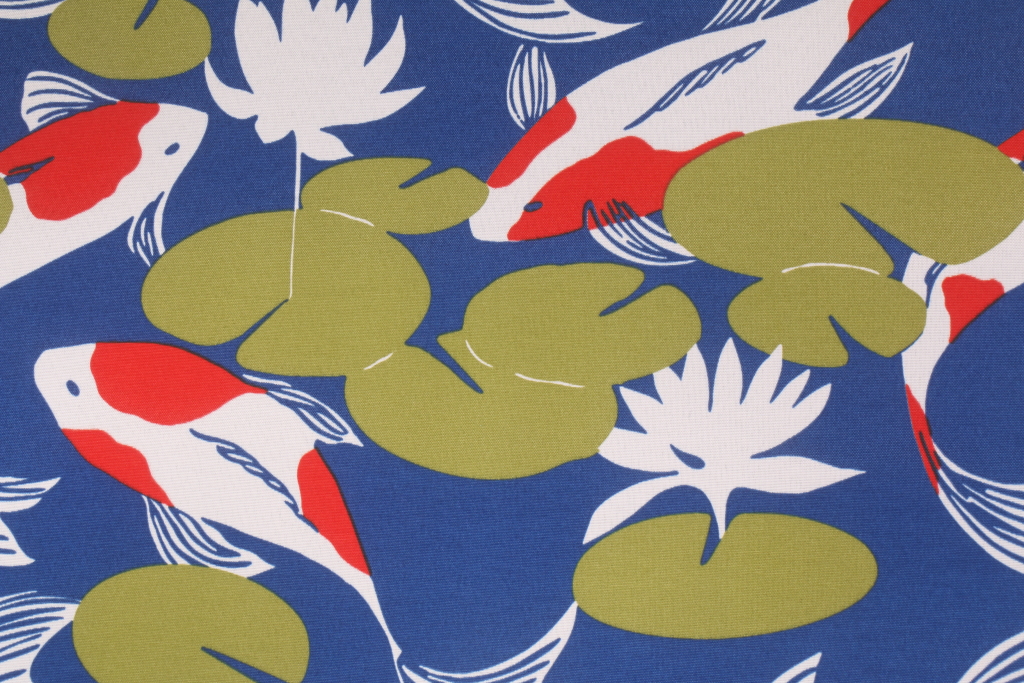 11 3 Yards Robert Allen Crate Barrel Koi Fish Printed Poly