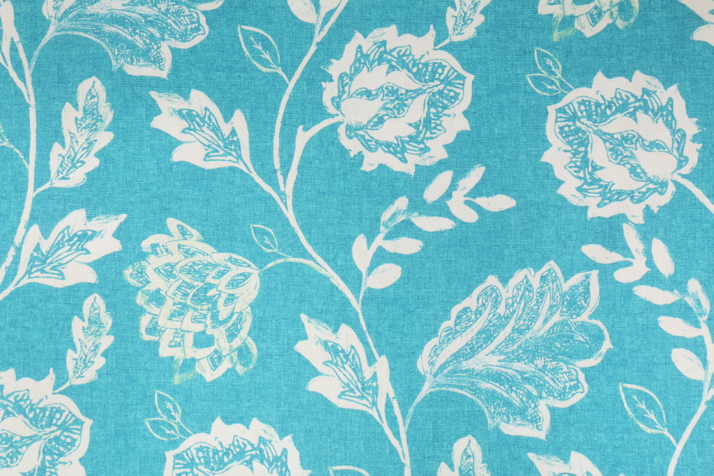 Hamilton Marguerite Printed Cotton Drapery Fabric in Capris