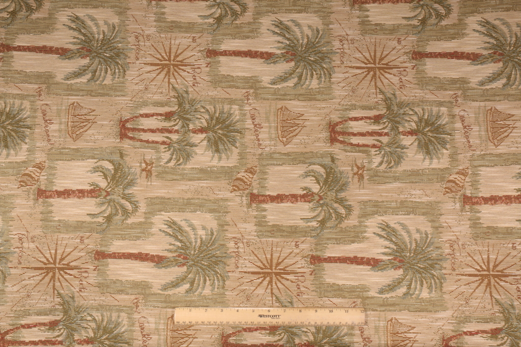Palms Tapestry Upholstery Fabric in Pineapple