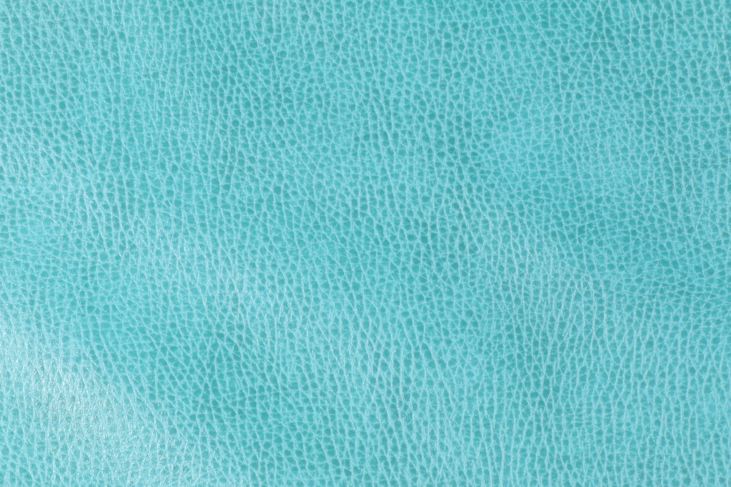 Saint Moritz Bonded Leather Upholstery Fabric in Turquoise