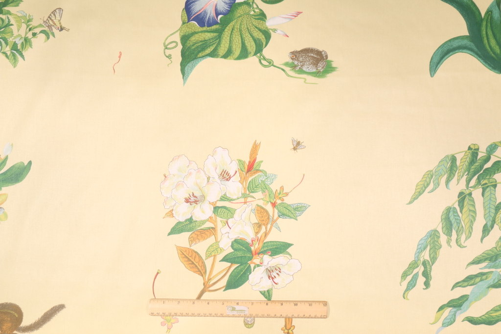 Richloom Harbor Island Printed Cotton Drapery Fabric in yellow