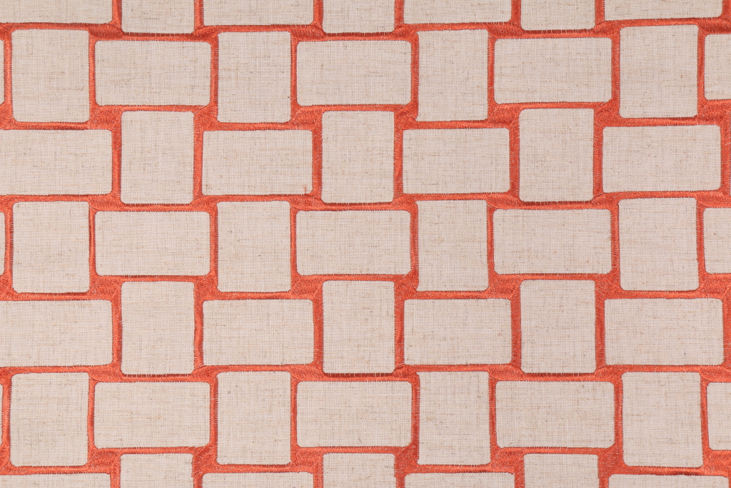 Duralee 73036Cane Embroidered Decorator Fabric in 33 Persimmon