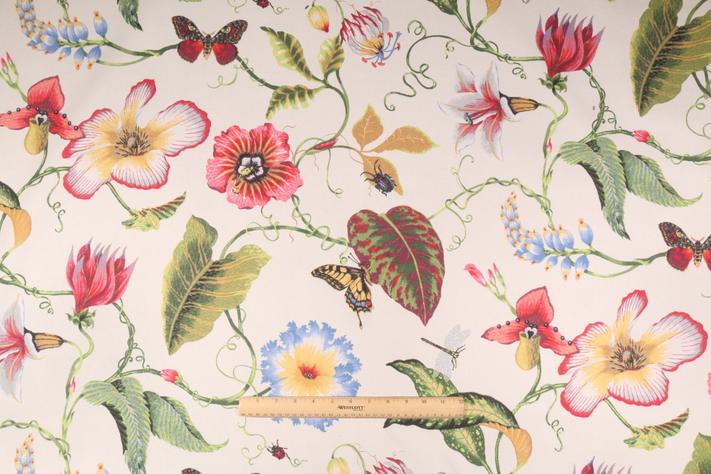 Duralee 21052Flora Imperials Printed Linen Blend Drapery Fabric in 215