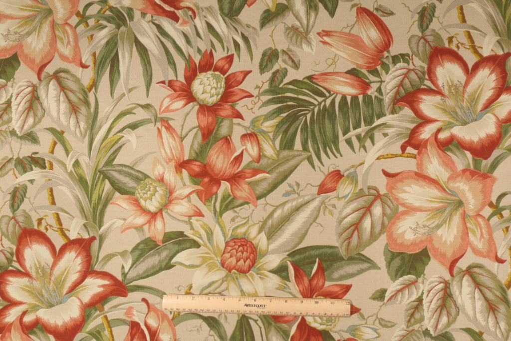 Tommy Bahama Botanical Glow Printed Poly Outdoor Fabric in Tiger Stripe