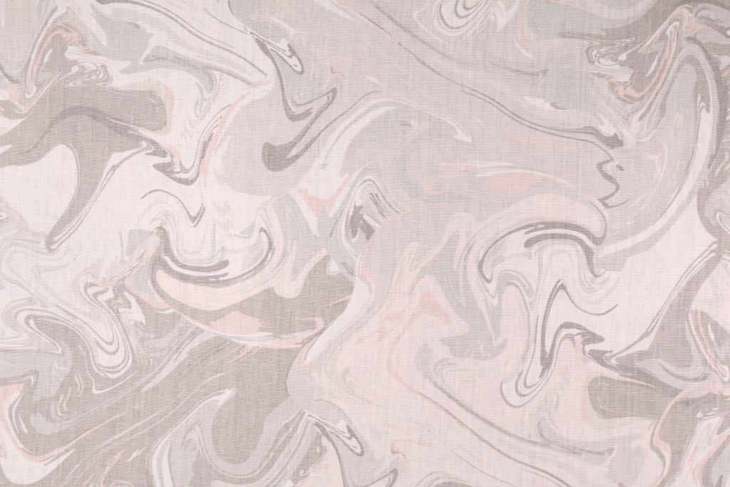 KF Kate Spade Marble Swirl Printed Linen Drapery Fabric in Blush