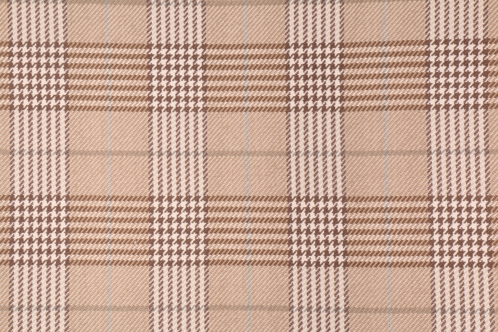 2.7 Yards Woven Plaid Upholstery Fabric in Tan