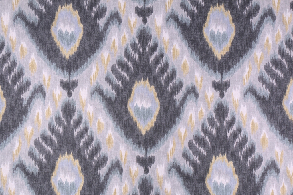 14 Yards Robert Allen Bold Ikat Printed Cotton Drapery Fabric in Mineral