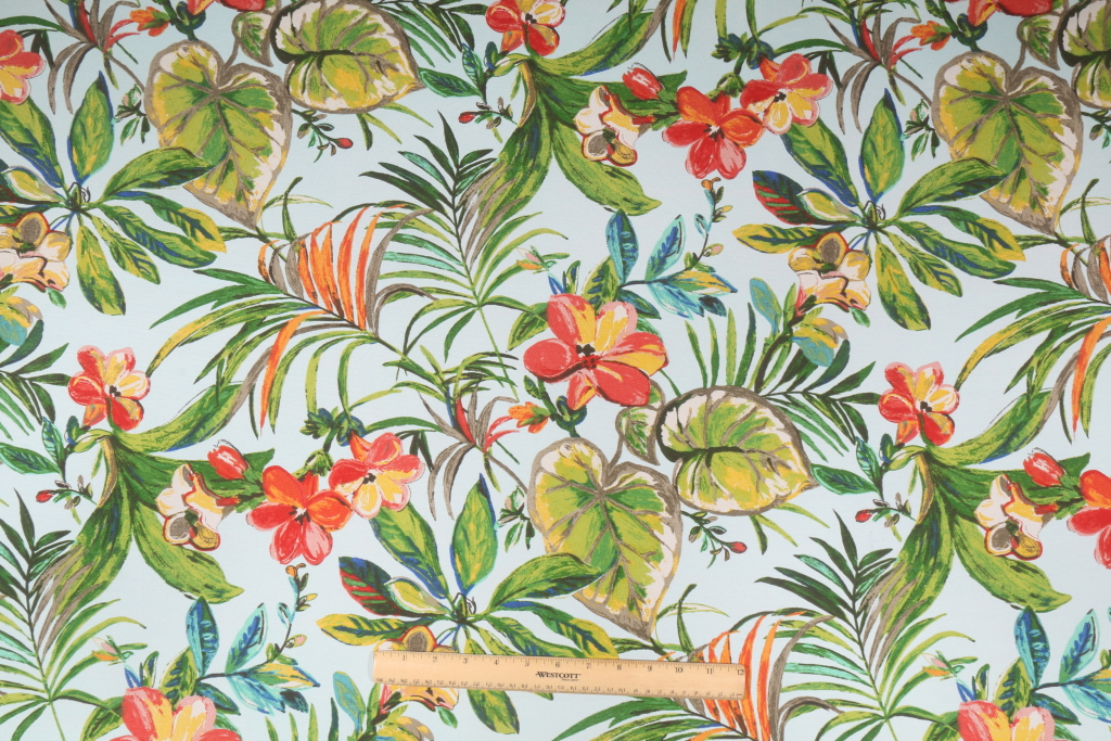 Mill Creek Ocean Drive Printed Polyester Outdoor Fabric in Sky