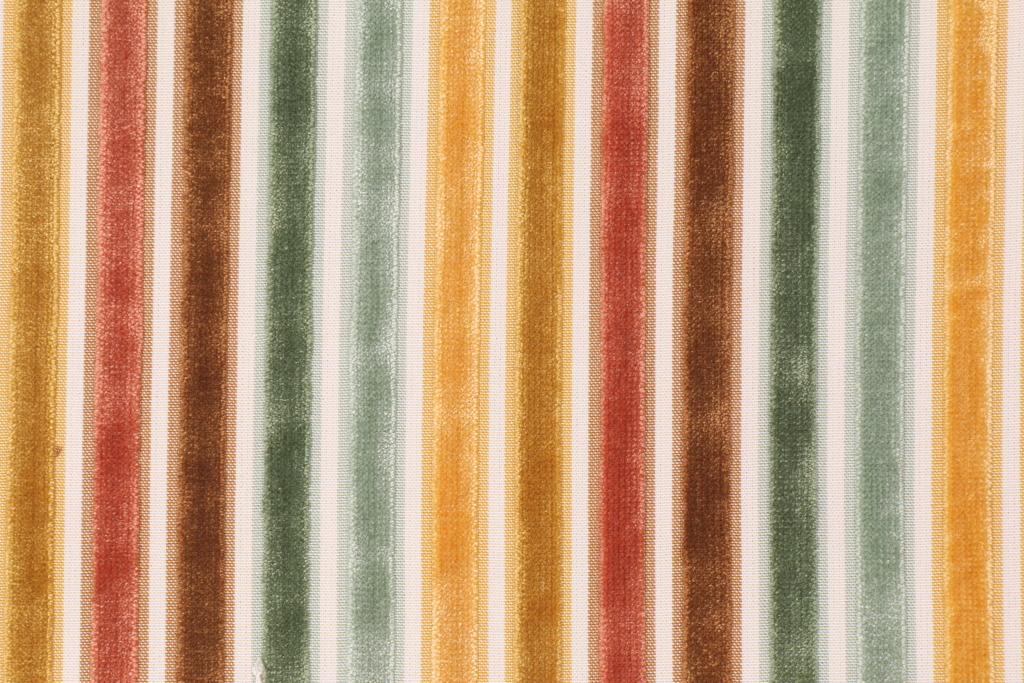 1.7 Yards Velvet Stripe Upholstery Fabric in Multi