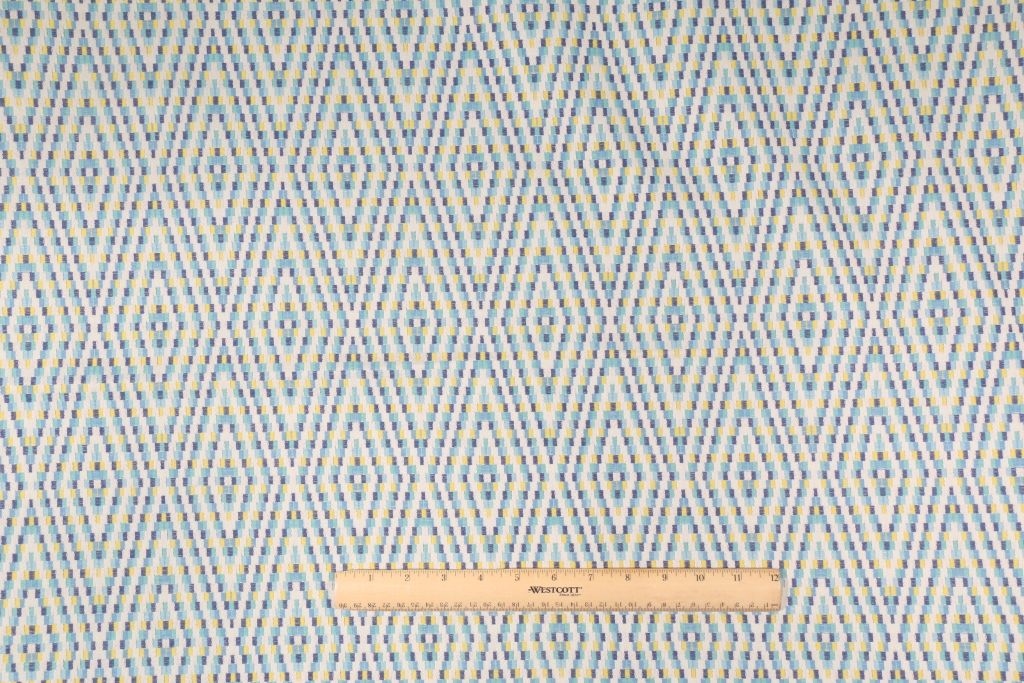 2.8 Yards Tapestry Upholstery Fabric in Blue/Yellow