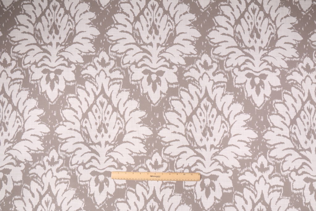 3 Yards Damask Upholstery Fabric in Grey