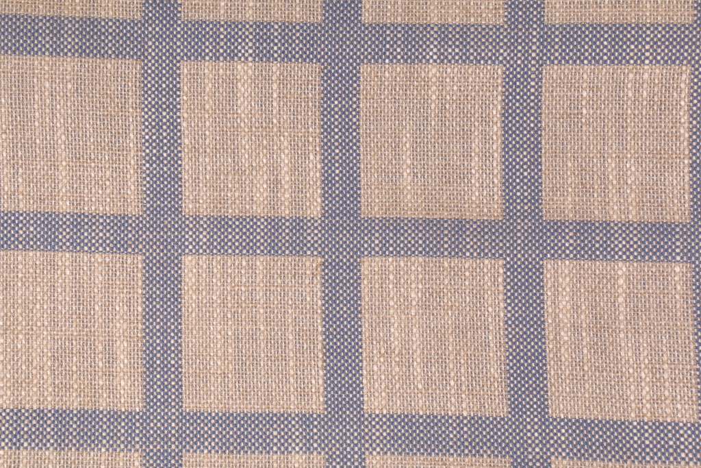 4.5 Yards Woven Plaid Upholstery Fabric in Blue/Natural