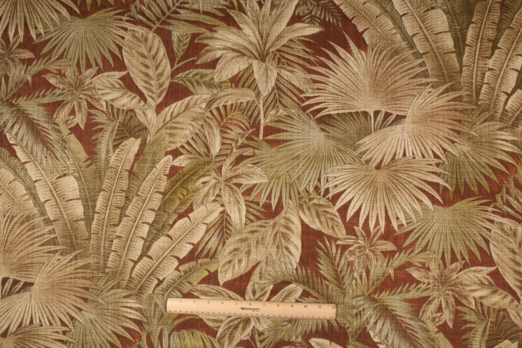 Tommy Bahama Bahamian Breeze Printed Polyester Outdoor Fabric in Cinnamon