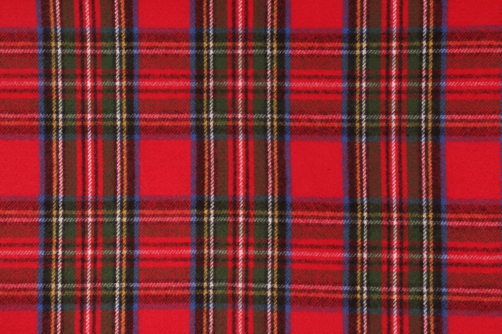 Cozy Tartan Solution Dyed Acrylic Outdoor Fabric in Red