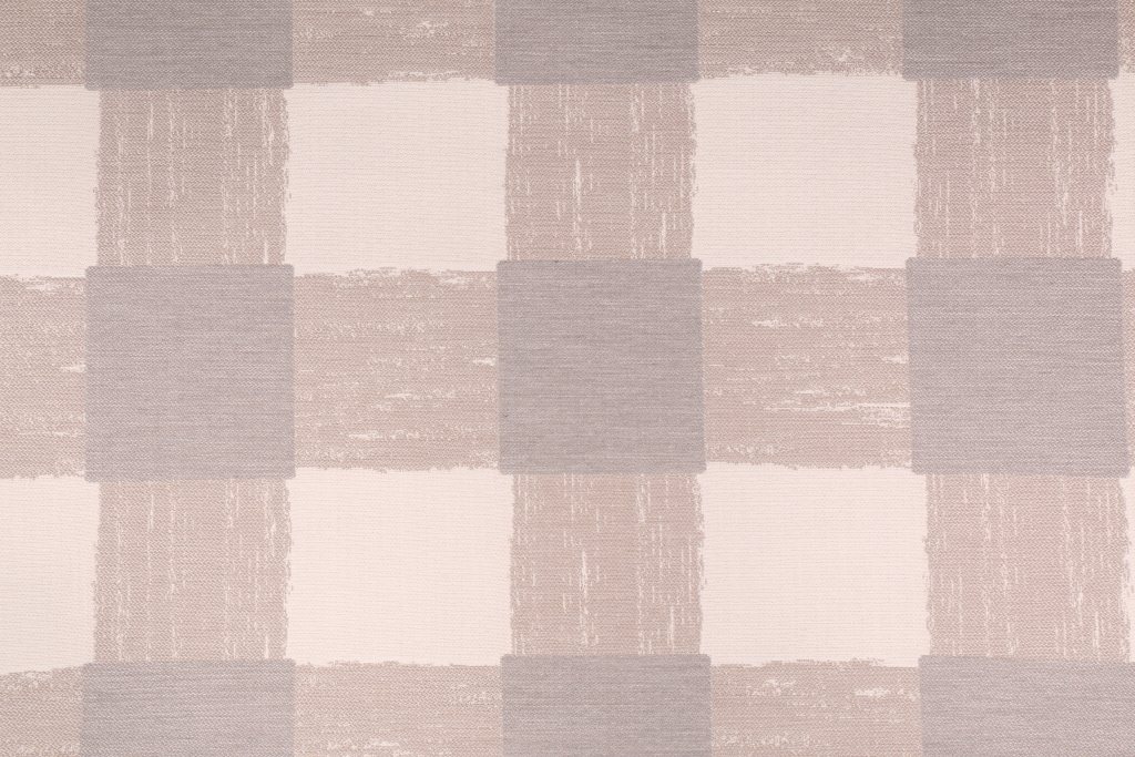 Sunbrella Painted Plaid Solution Dyed Acrylic Outdoor Fabric in Pumice