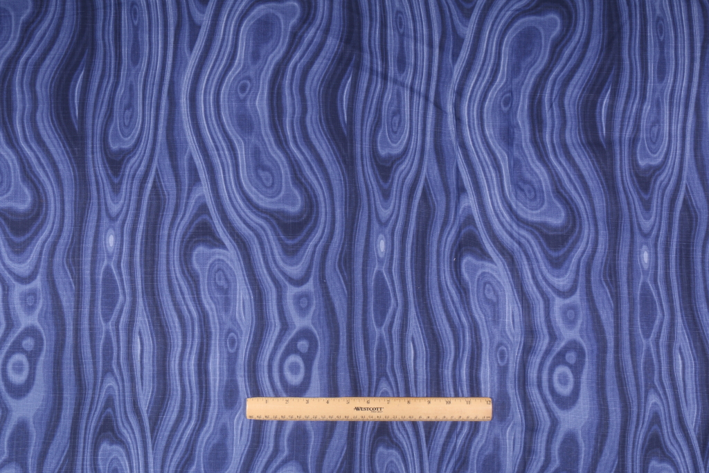 7.6 Yards Robert Allen Malakos Printed Cotton Drapery Fabric in Ultramarine