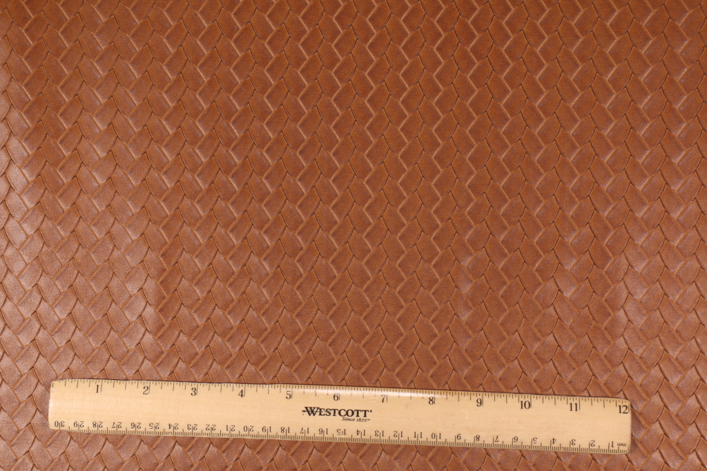 Milano Patterned Vinyl Upholstery Fabric in Caramel