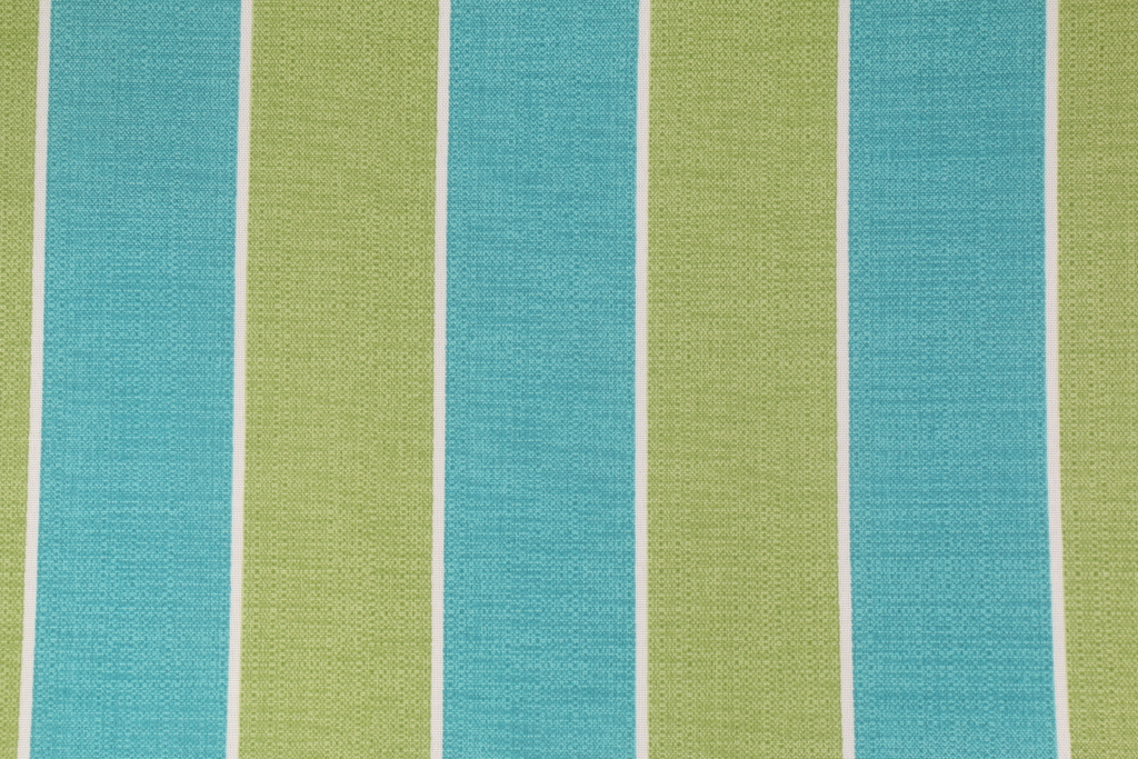 1.6 Yards Richloom Stripe Printed Poly Outdoor Fabric in Blue/Green