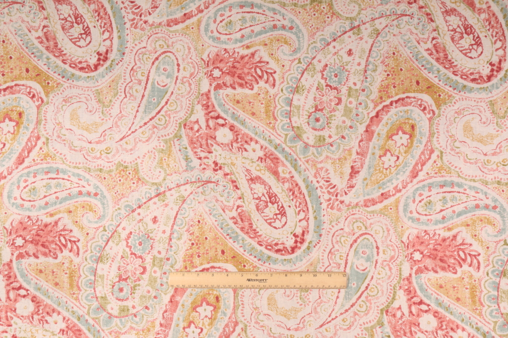 Richloom Paisley Printed Linen Blend Drapery Fabric