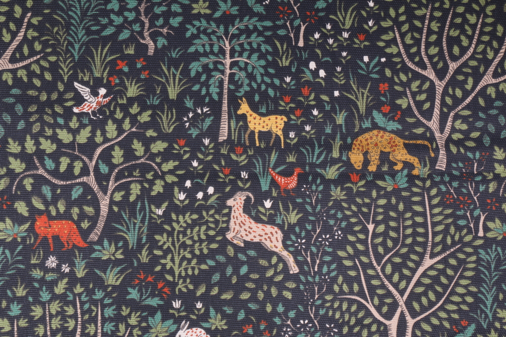 5 Yards Robert Allen Folkland Printed Cotton Decorator Fabric in Admiral