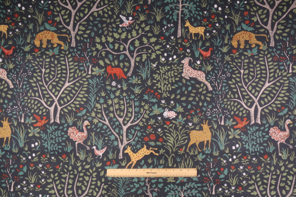 8 Yards Robert Allen Folkland Printed Cotton Decorator Fabric in Admiral