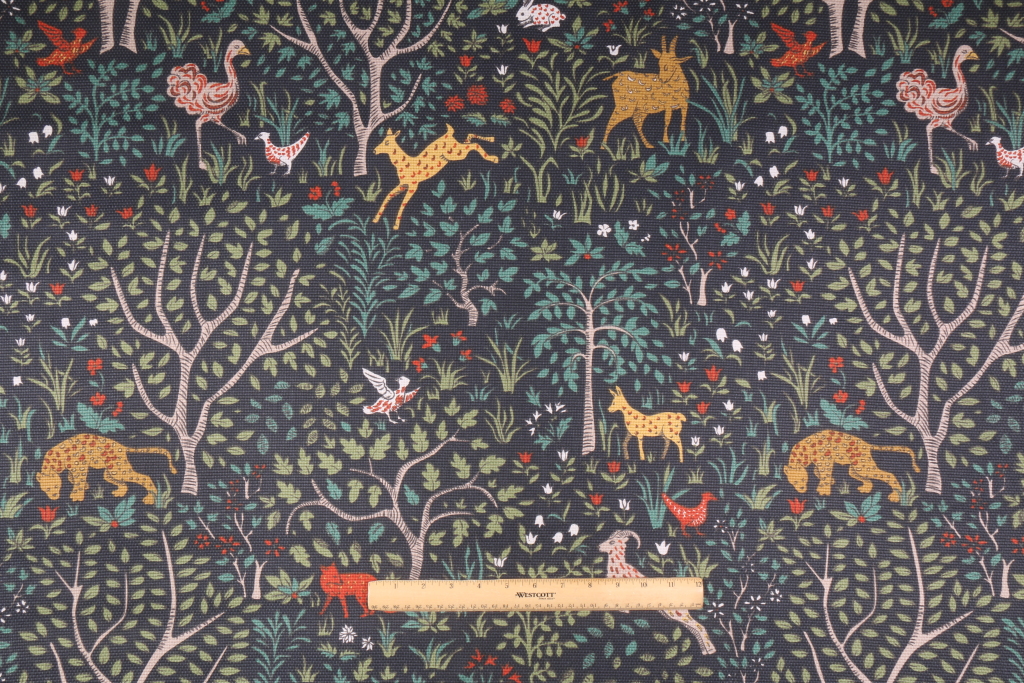 6 Yards Robert Allen Folkland Printed Cotton Decorator Fabric in Admiral