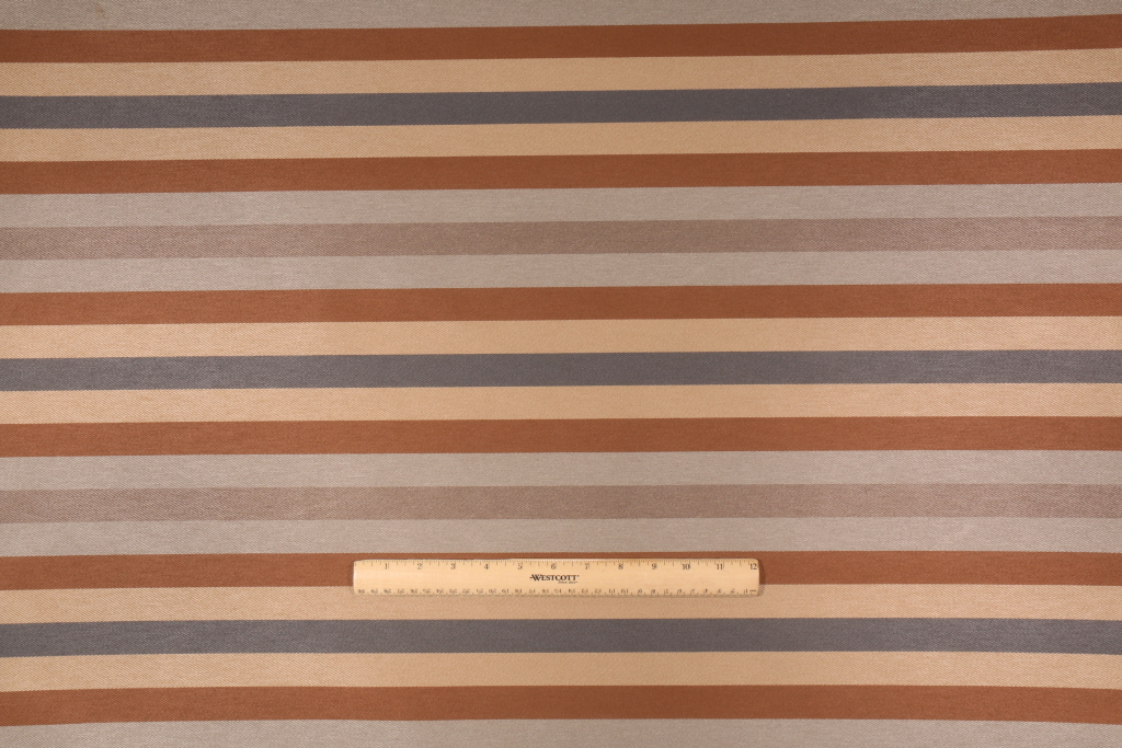 9.8 Yards Finish Line Woven Stripe Upholstery Fabric in Walnut