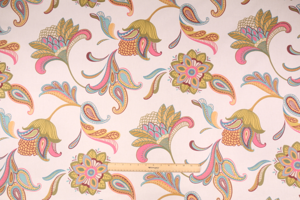 Covington Savannah Printed Cotton Drapery Fabric in Multi