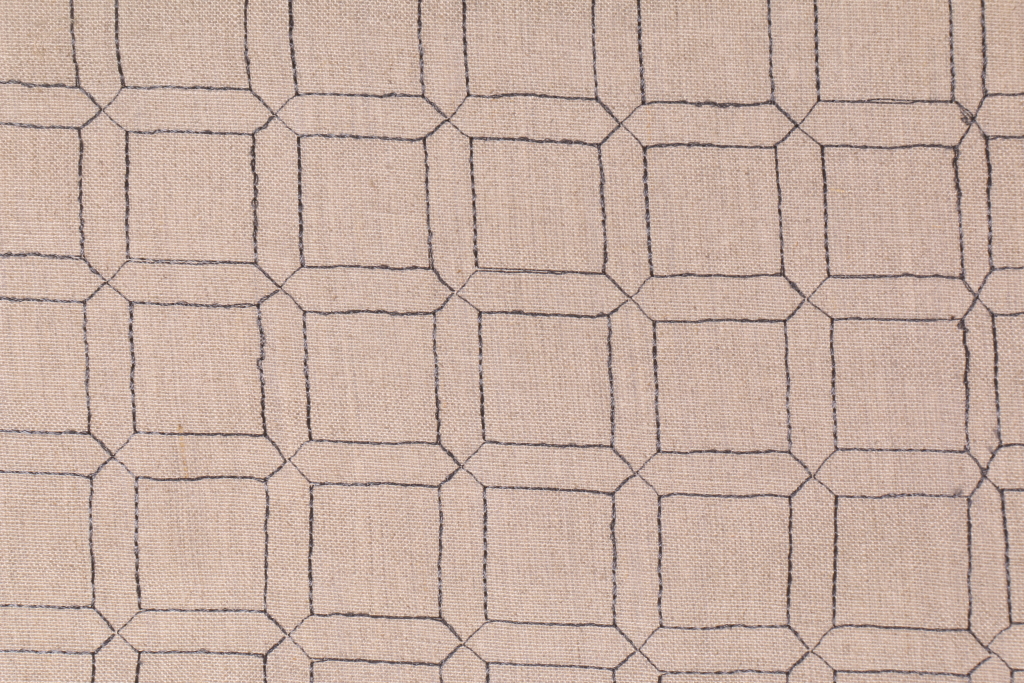 2 Yards Quilted Linen Decorator Fabric in Natural