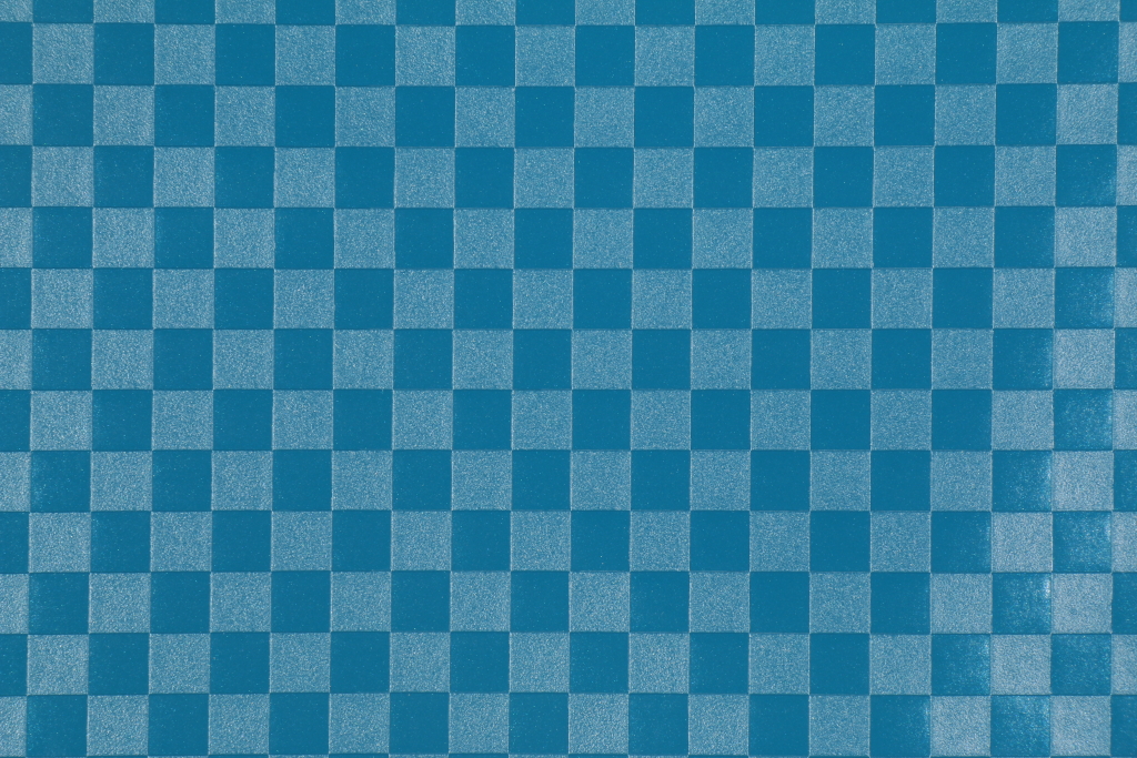2.3 Yards Checkered Pattern Vinyl Upholstery Fabric in Blue