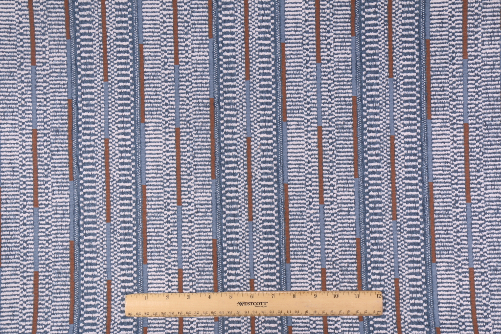 Robert Allen Ashanti Stripe Printed Cotton Drapery Fabric in Slate