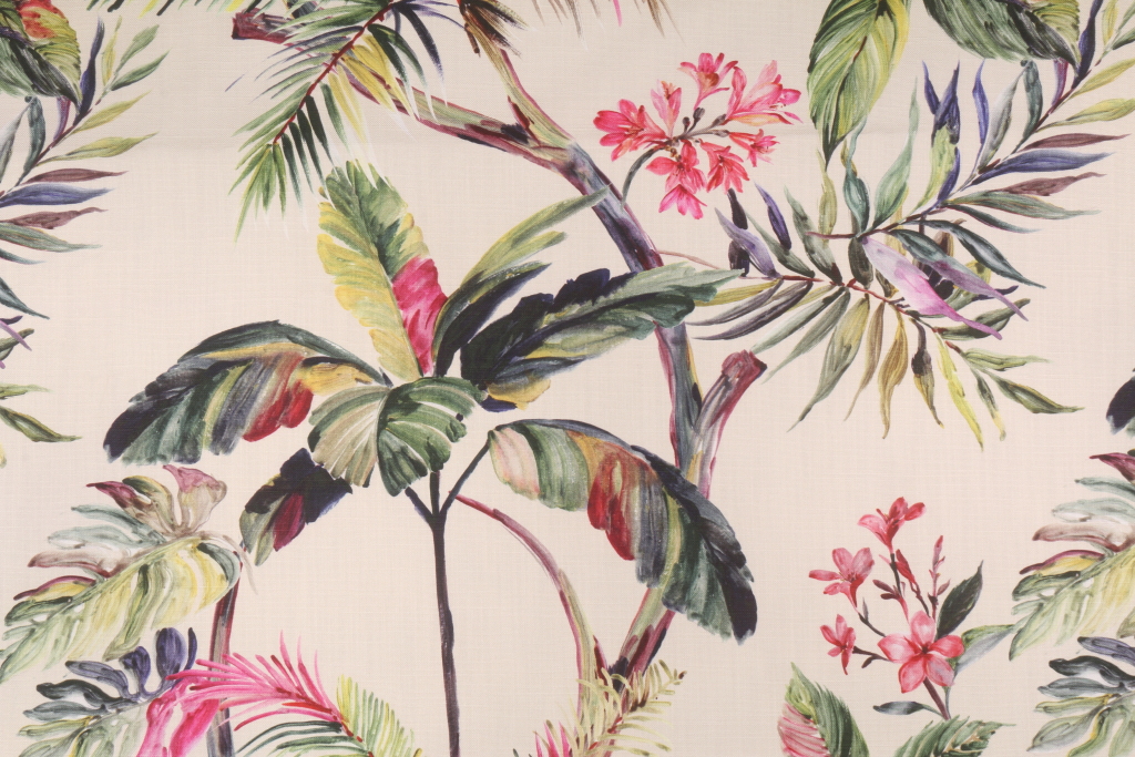 Hamilton Fiji Printed Cotton Drapery Fabric in Tropics