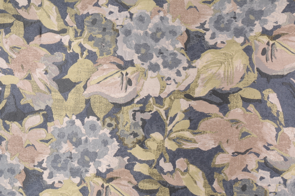 5.7 Yards Floral Tapestry Upholstery Fabric in Blue