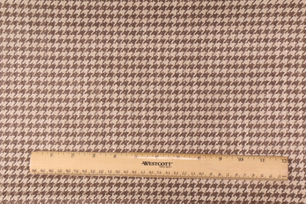 2.2 Yards Houndstooth Upholstery Fabric in Bark