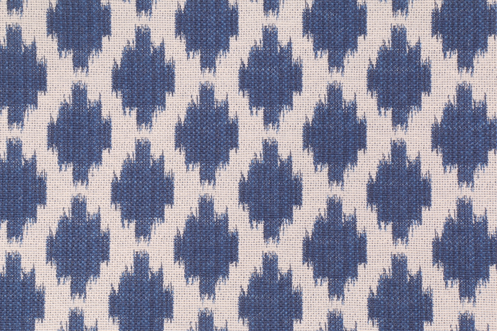 3.7 Yards Ikat Upholstery Fabric in Blue