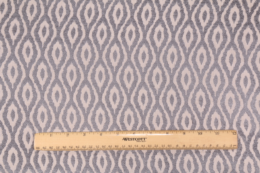 5.5 yards Chenille Patterned Upholstery Fabric in Blue