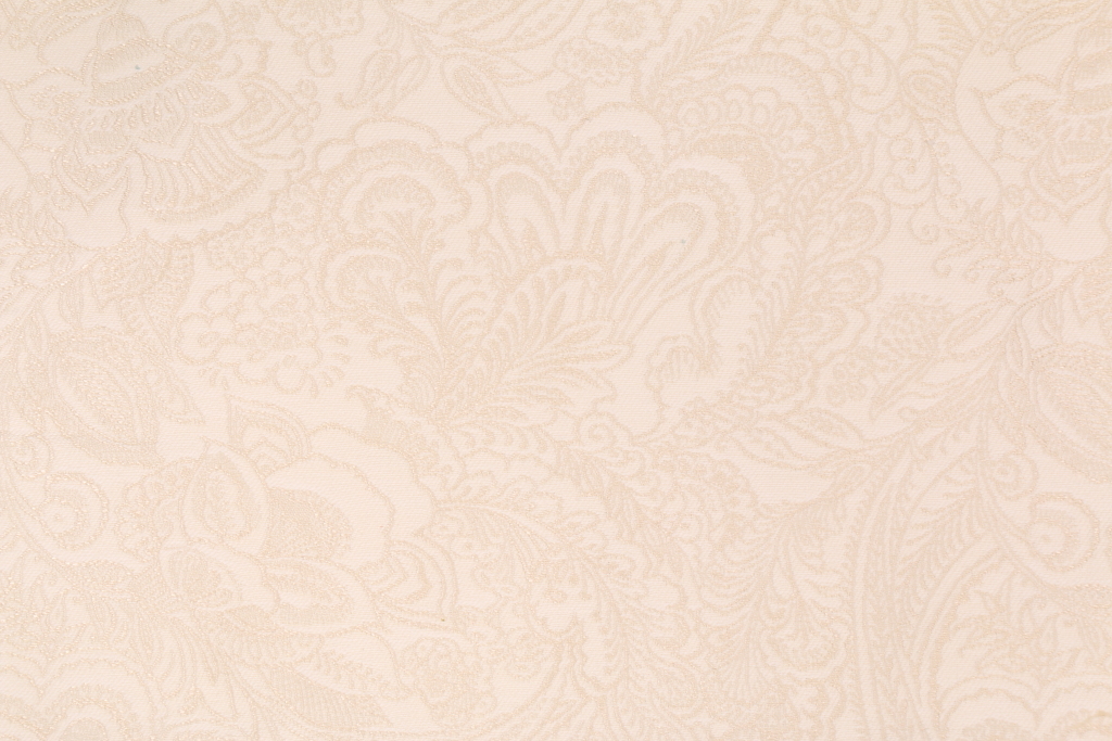 3 Yards Damask Upholstery Fabric in Cream