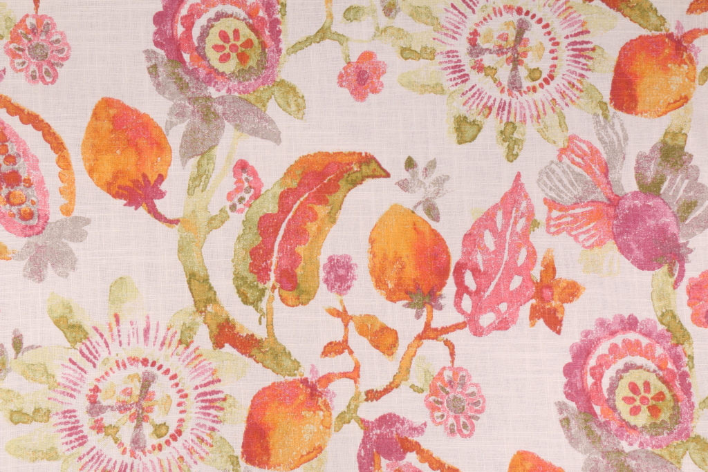 Richloom Anastasia Printed Linen Blend Drapery Fabric in Garden