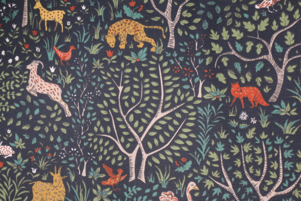 4 Yards Robert Allen Folkland Printed Cotton Decorator Fabric in Admiral