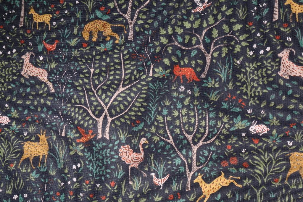 9 Yards Robert Allen Folkland Printed Cotton Decorator Fabric in Admiral