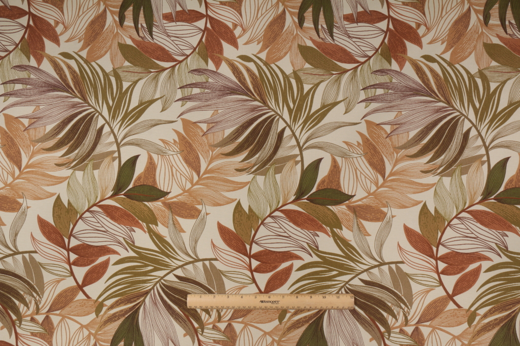Richloom Oasis Printed Polyester Outdoor Fabric in Nutmeg
