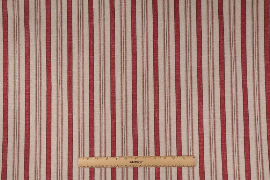 5 Yards Waverly General Store Printed Cotton Drapery Fabric in Crimson